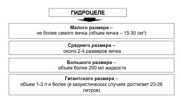 Классификация с учетом объема накопившейся жидкости